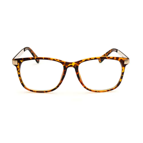 Tortoise rectangle glasses for round face