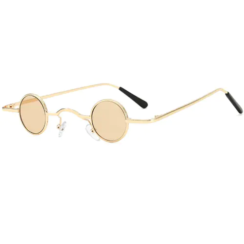 Super Small Round Sunglasses for Men, Golden