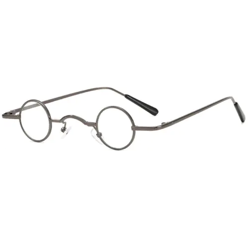 Super Small Round Sunglasses for Men, Gray Frames & Lenses-Gun Frame