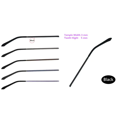 Black Eyeglasses Temple 3.3 mm