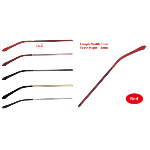 Red Eyeglasses Temple 3.3 mm