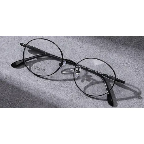 Oval Pure Titanium Womens Eyeglasses Frames | You Deserve to Have-Black