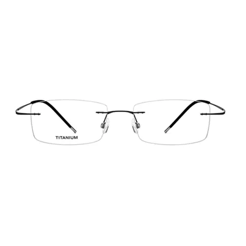 black rimless eyeglasses