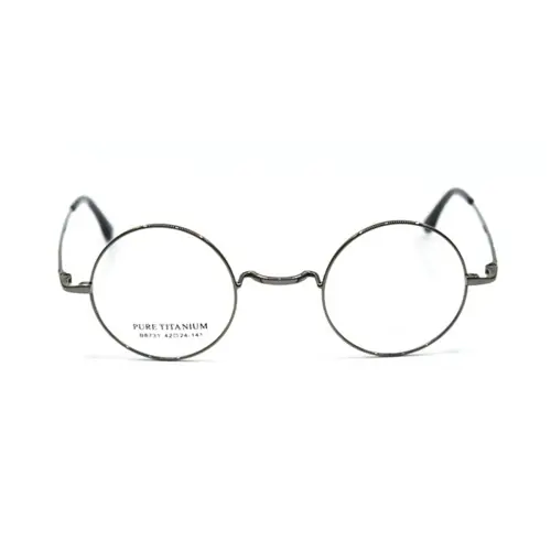 Titanium Saddle bridge eyeglasses, Gandhi Style, Without Nose Pads-Gun