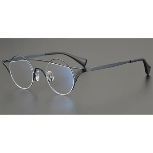 Pure Colorful Titanium Womens Eyeglasses Frames | Cat Eye Aviator Unique Design-Black