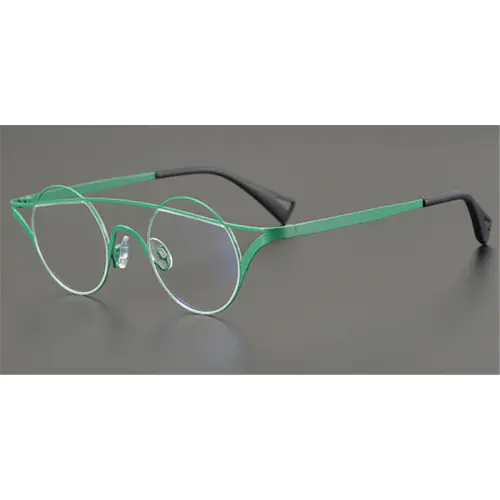 Pure Colorful Titanium Womens Eyeglasses Frames | Cat Eye Aviator Unique Design-Green