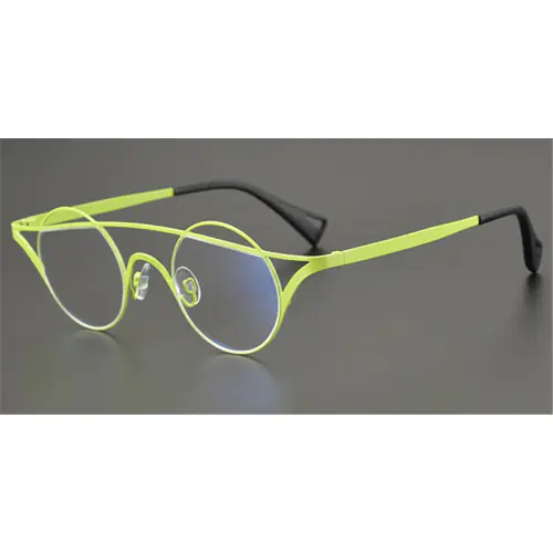 Pure Colorful Titanium Womens Eyeglasses Frames | Cat Eye Aviator Unique Design-Yellow