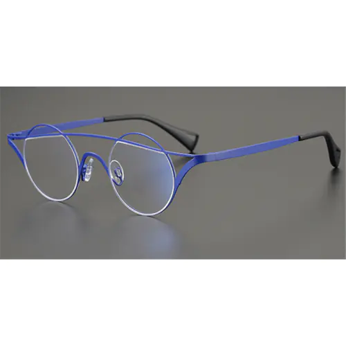Pure Colorful Titanium Womens Eyeglasses Frames | Cat Eye Aviator Unique Design-Blue