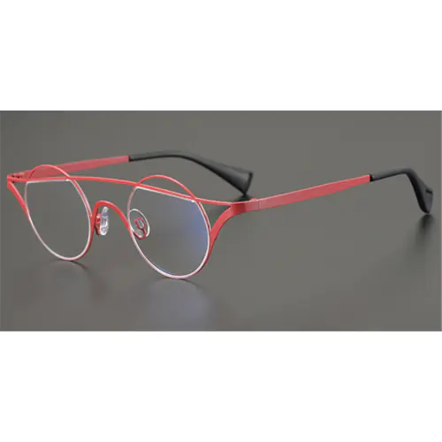 Pure Colorful Titanium Womens Eyeglasses Frames | Cat Eye Aviator Unique Design-Red