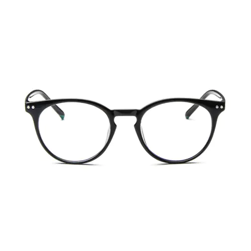 Crystal Black Wayfarer Round glasses for Oval Face