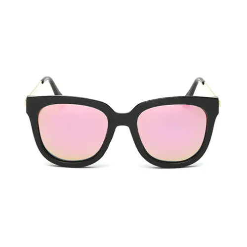 Oversized prescription wayfarer sunglasses, Pink lenses