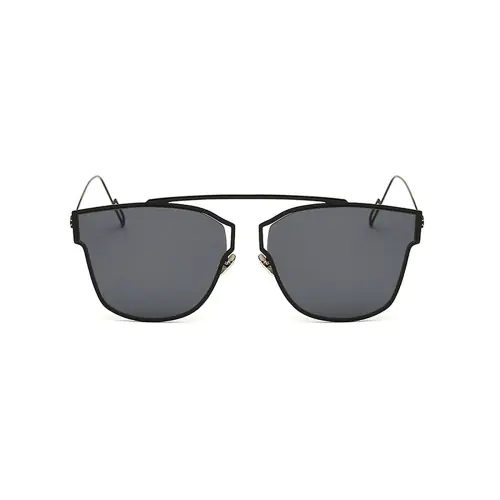 Prescription Flash Lens Sunglasses Black Aviator Frames