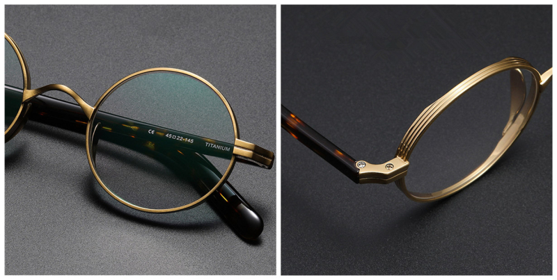 Small Round Titanium High Prescription Glasses Frames - Japanese Style