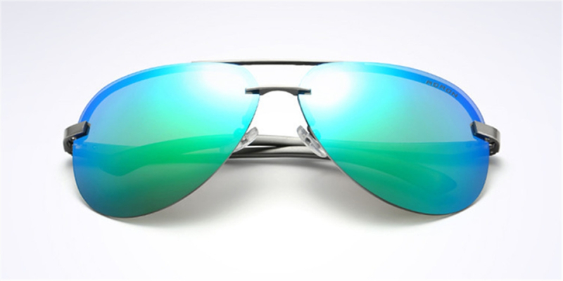 Polarized Frameless Sunglassess Gun Color Avistor Frame Green Lenses Framesfashion