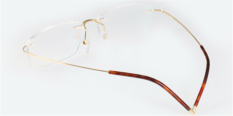 18 K Custom Made Rimless Real Gold Eyeglasses, Make a Luxury Statement