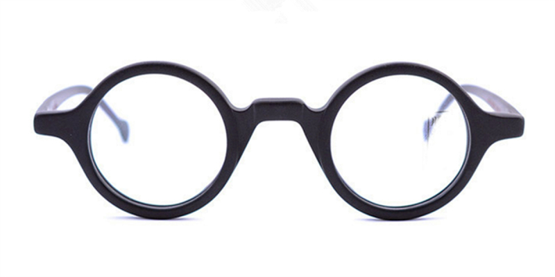 Super Small Round glasses for men Matte Black