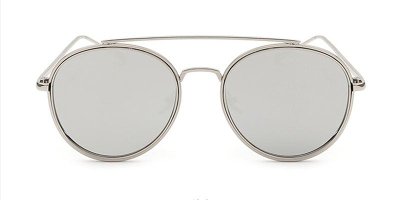 Prescription Hipster Sunglasses with Silver Aviator Frame