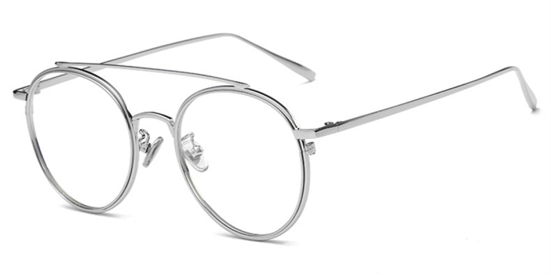 Prescription Hipster Sunglasses with Silver Aviator Frame l