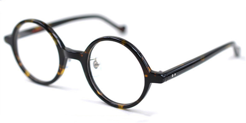 Acetate Vintage Small Round glasses for men Tortoise-f