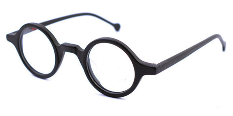 Super Small Round glasses for men Matte Black-l