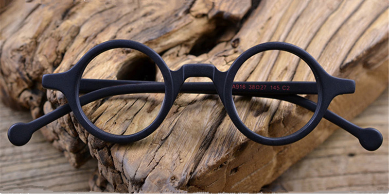 Super Small Round glasses for men Matte Black-c