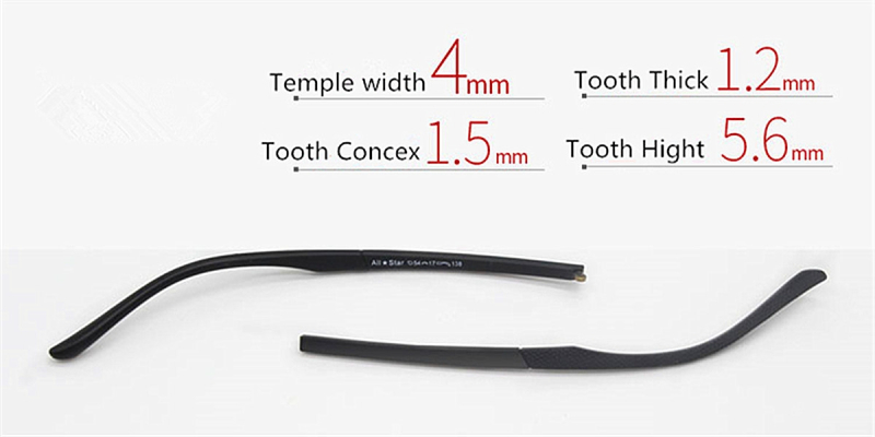 Eyeglass replacement temple arms-4.0mm