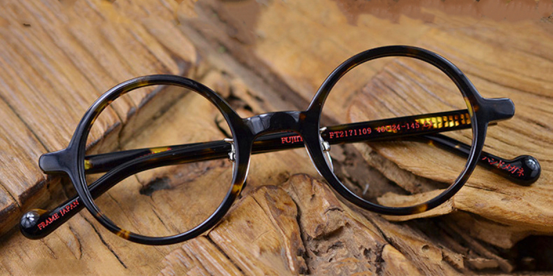Acetate Vintage Small Round glasses for men Tortoise-