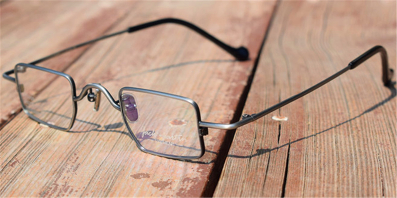Rectangle Wire Titanium High Prescription Glasses Frames