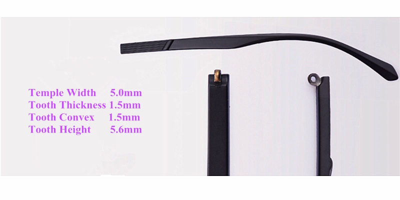 Eyeglass replacement temple arms-5.0mm