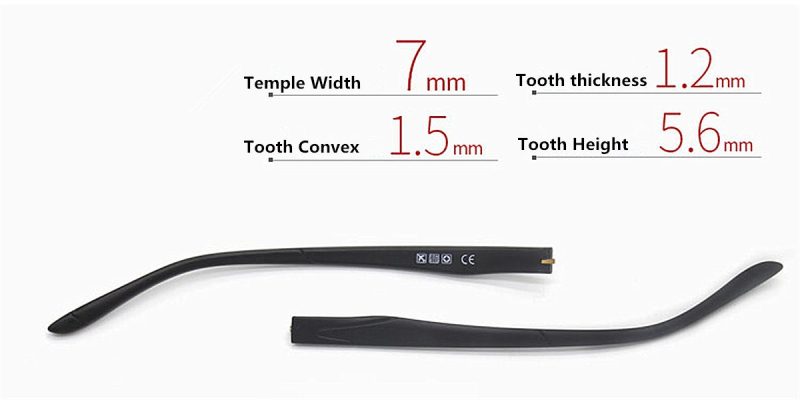 Eyeglass replacement temple arms-7.0mm