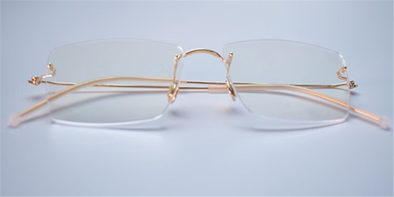 18 K Custom Made Rimless Real Gold Eyeglasses