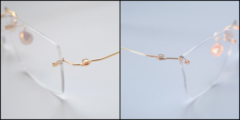 18 K Custom Made Rimless Real Gold Eyeglasses, Make a Luxury Statement