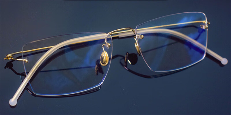 18 K Custom Made Rimless Real Gold Eyeglasses