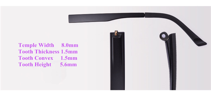 Eyeglass replacement temple arms-8.0mm