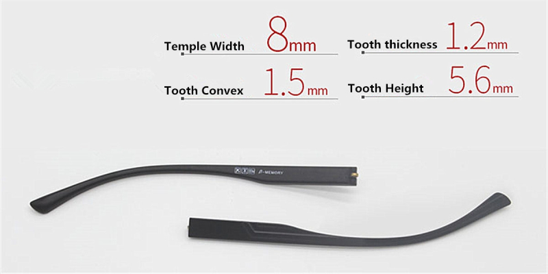 Eyeglass replacement temple arms-8.0mm