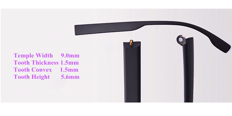 Eyeglass replacement temple arms-9mm