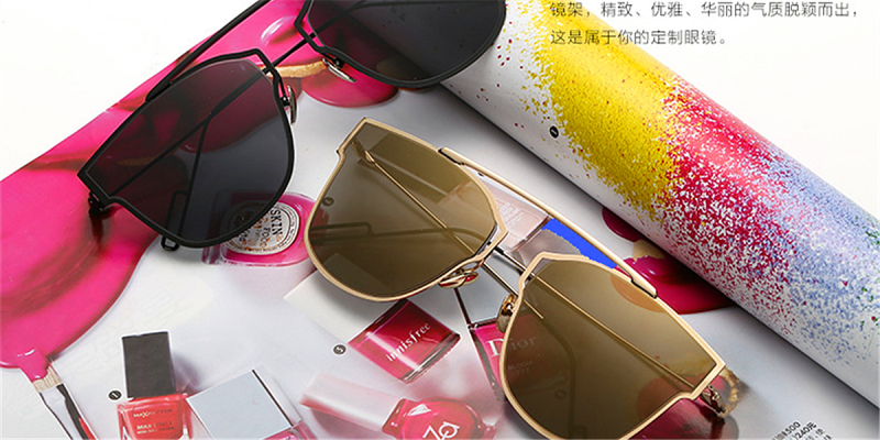 Golden Flash Lens Sunglasses Golden Frames
