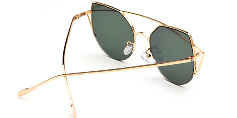 Flash Lens Sunglasses Pink Gold Aviator Frame 