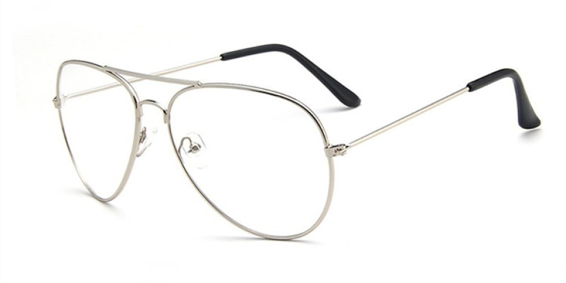Hipster glasses with Silver Aviator Frame