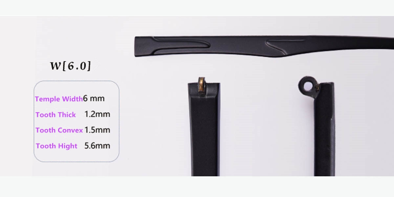 Eyeglass replacement temple arms-6.0mm