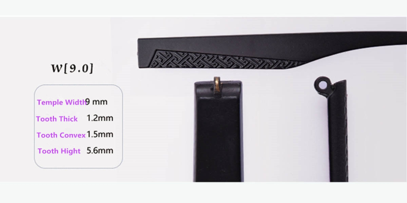 Eyeglasses temple for eyeglasses replacement 9.0 mm