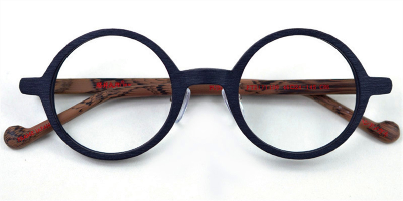 Small Round glasses for men wood grain eyeglasses 
