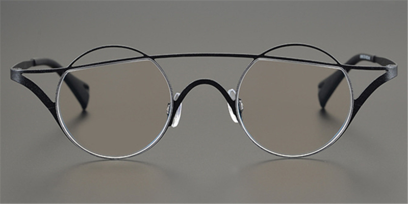 Pure Colorful Titanium Womens Eyeglasses Frames | Cat Eye Aviator Unique Design-Black