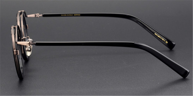 Round Browline Gold Glasses Special Design frame for High Prescription