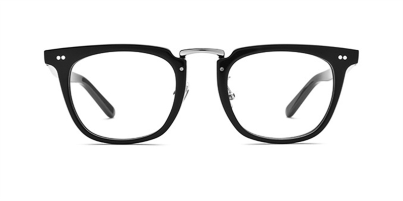 Black Acetate Rectangular Eyeglasses 