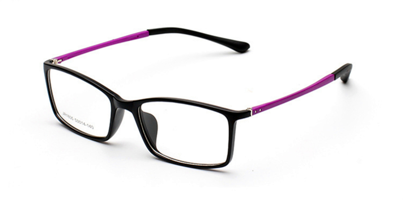 Flexible color thin plastic glasses, purple temple
