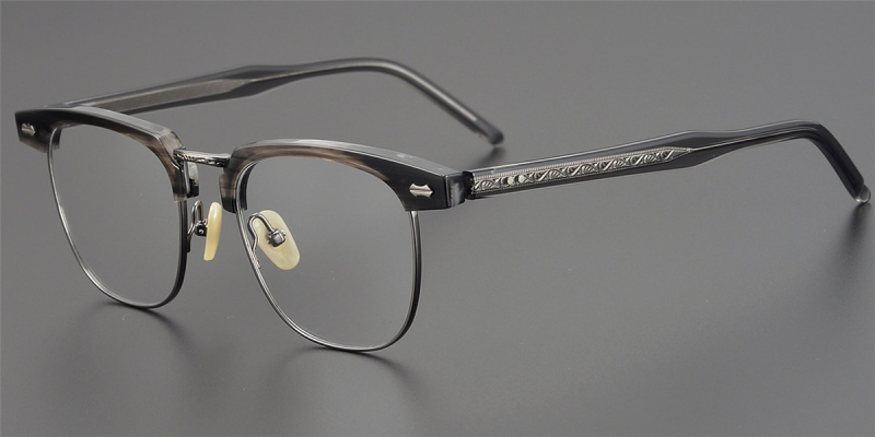 Vintage Clubmaster Browline Titanium Glasses Present it s Elegant and Chic Framesfashion