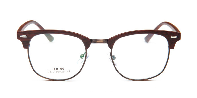 No line bifocals reading glasses, Brown wood l