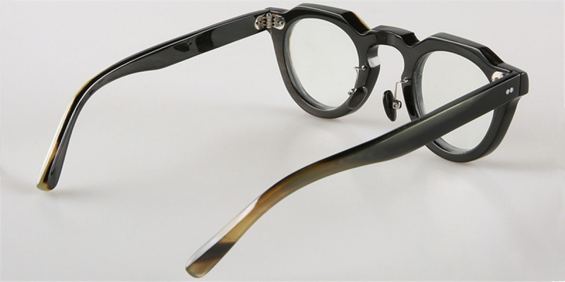  Buffalo Horn Glasses-Natural Horn Glasses-Browline Frame-Hand Made
