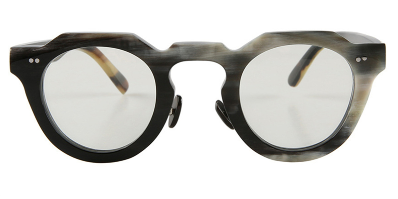  Buffalo Horn Glasses-Natural Horn Glasses-Browline Frame-Hand Made